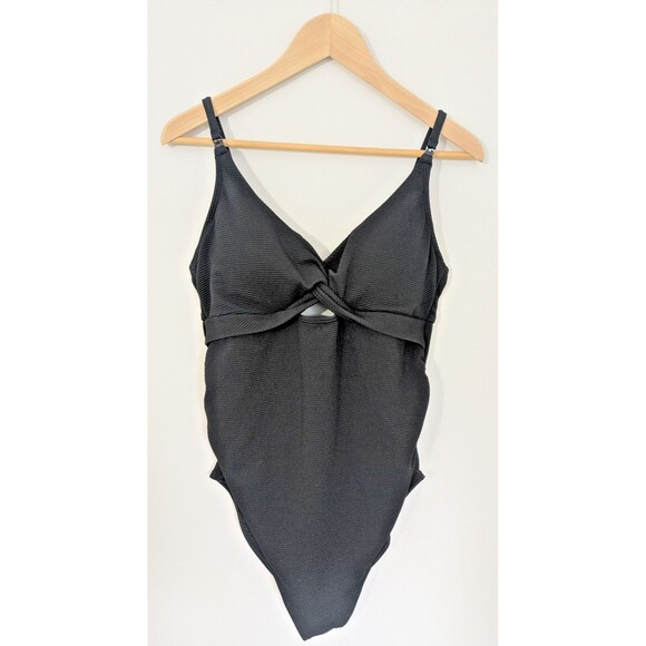 Old Navy Other - Old Navy Maternity SZ L Black Classic One-Piece Twist Front Nursing Swimsuit EUC
